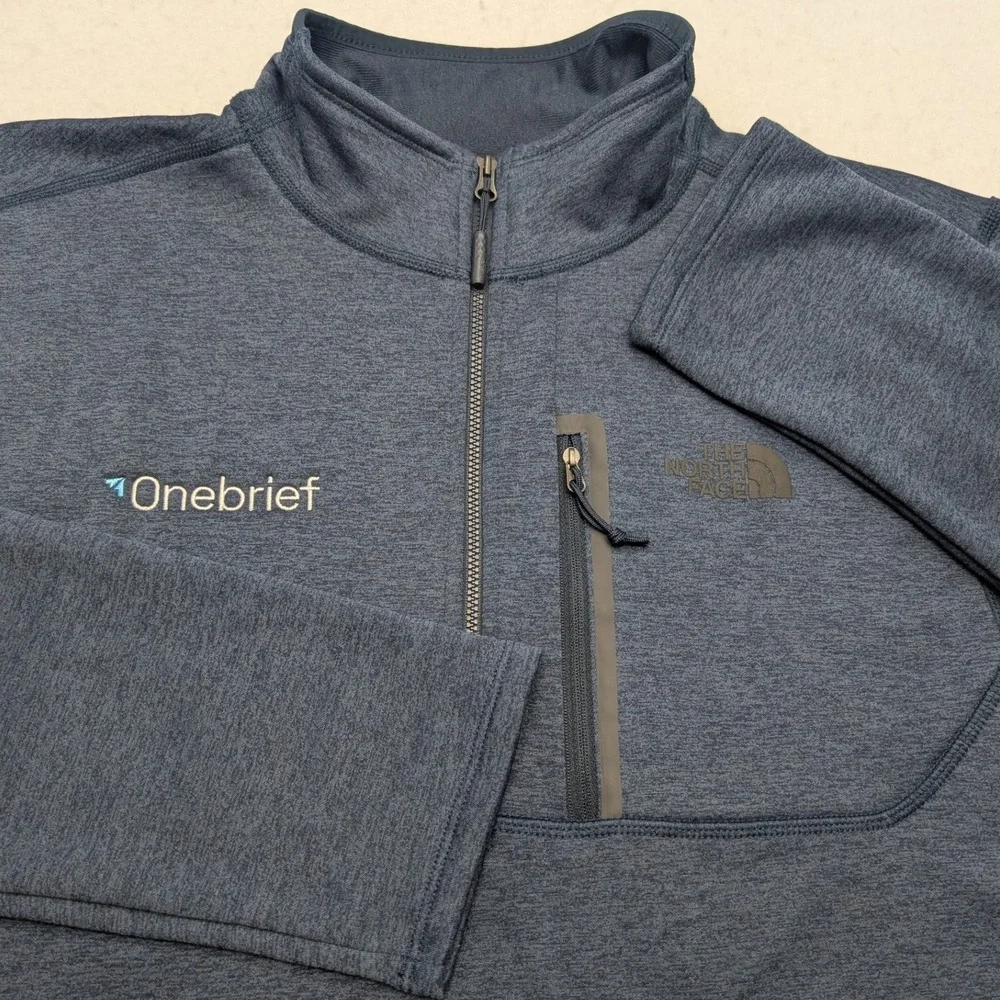 The North Face Pullover‎ Men Large Blue Quarter Zip Onebrief Logo